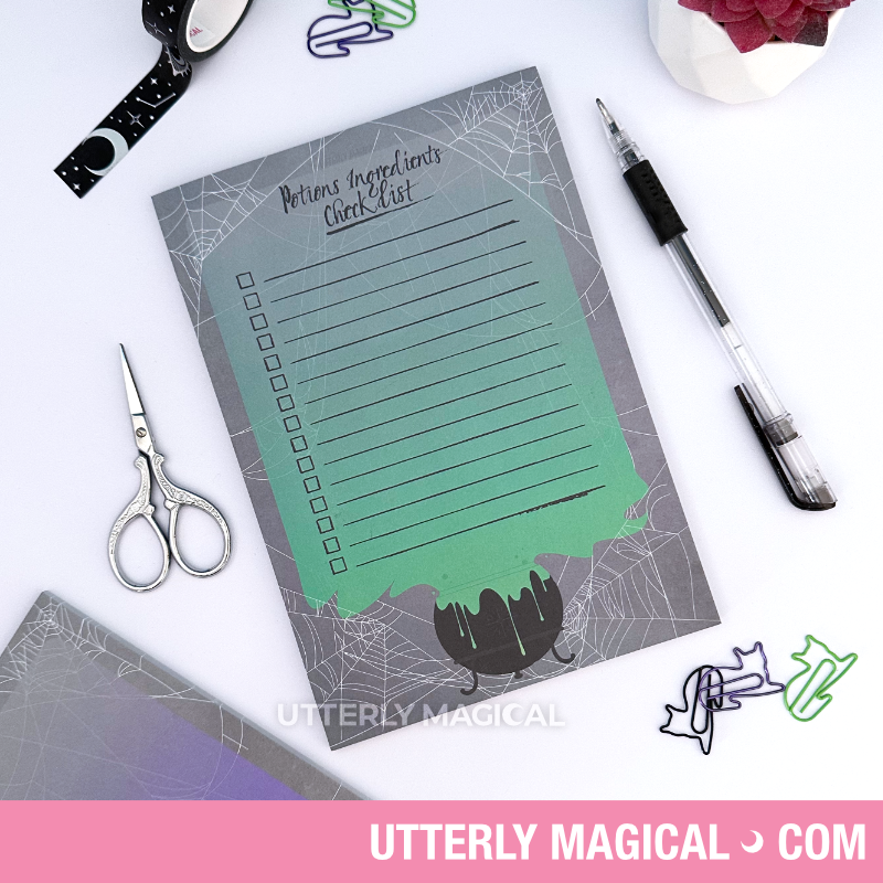 Potion's Ingredients Check List A5 Notepad