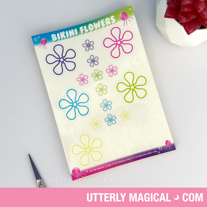 Bikini Flowers Sticker Sheet